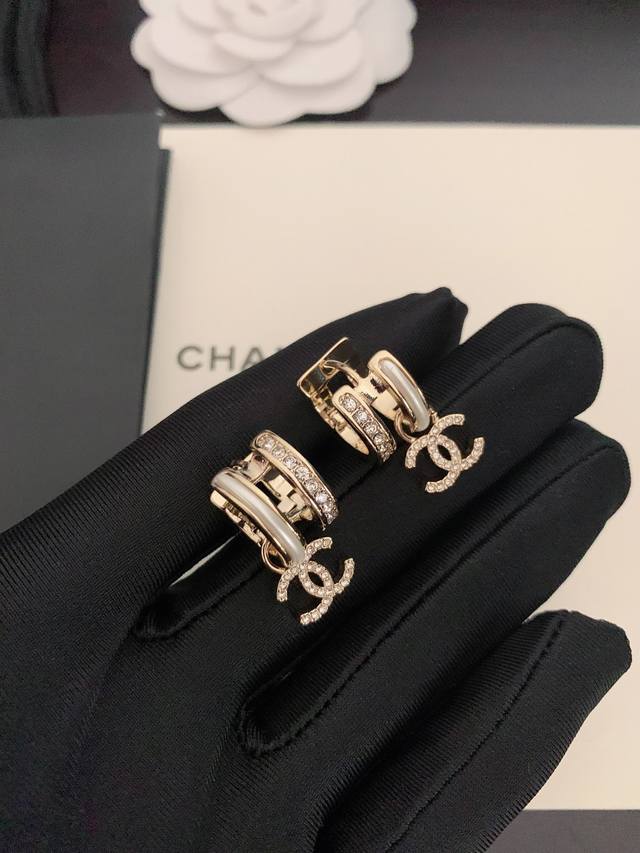 Ch*Nel Best-Selling Round Double C Earrings, Made Of Consistent Zp Brass Materia