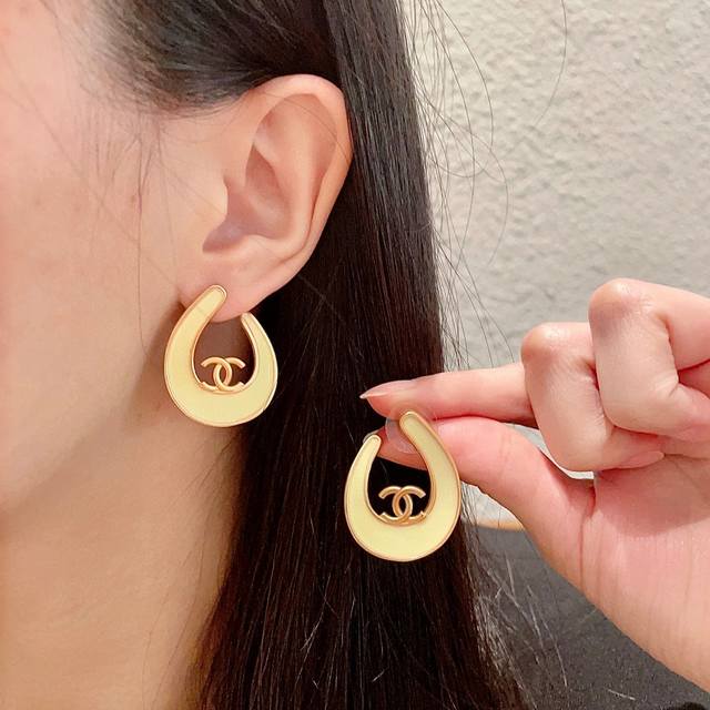 Chanel Classic Double C Stud Earrings