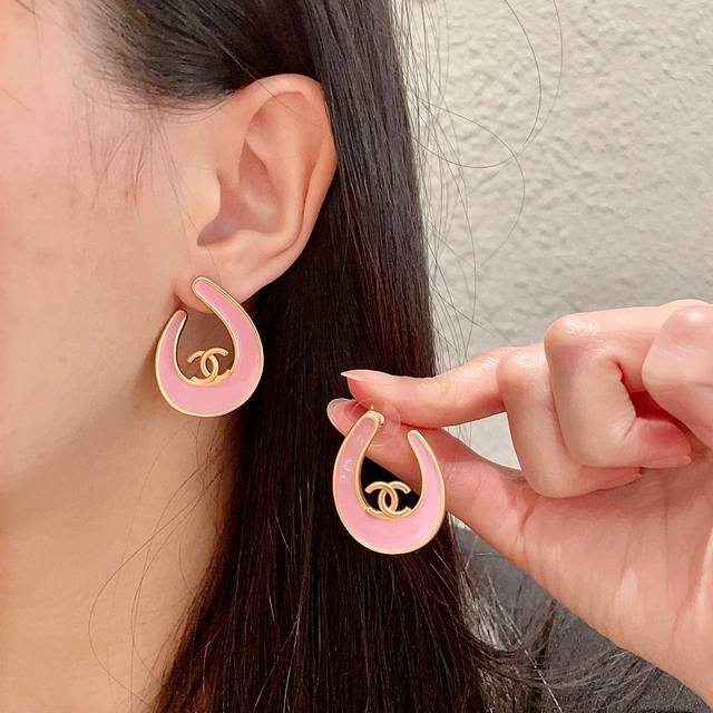 Chanel Classic Double C Stud Earrings