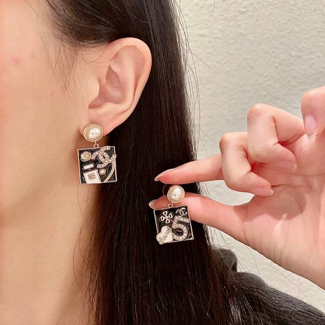 Chanel Asymmetric Double C Earrings