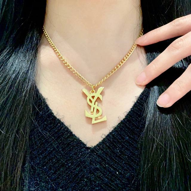 Saint Laurent Classic Letter Necklace