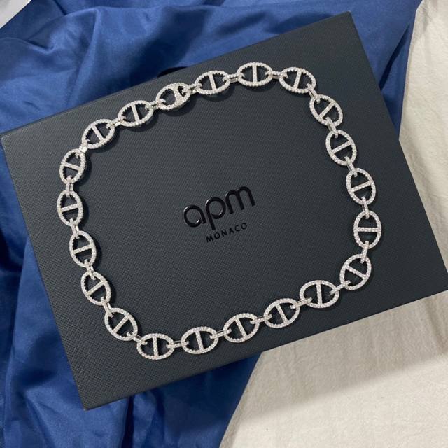 Apm Pig Nose Chain Link Silver Necklace For Women, Instagram-Style Hip-Hop Sweat