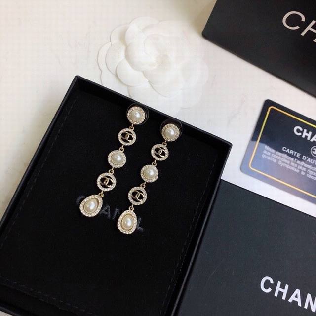 Chanel Long Pearl Earring, Delicate And Sweet Princess-Style Fairy Design, Teard