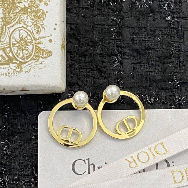 Code E1985 Dior Ear Studs, Hot-Selling New Arrivals Dior Pearl Ear Studs, Brass