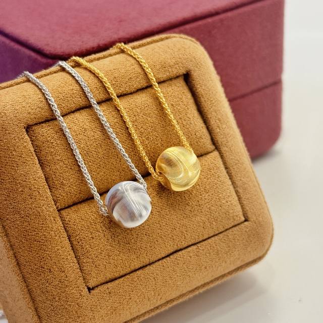 A5097 Vintage Series Cat's Eye Brushed Bead Necklace, Surprising Design, Made Fr