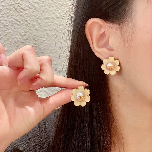 Chanel Camellia Double C Earrings