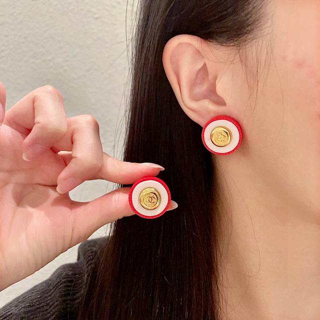 Chanel Circular Double C Ear Studs