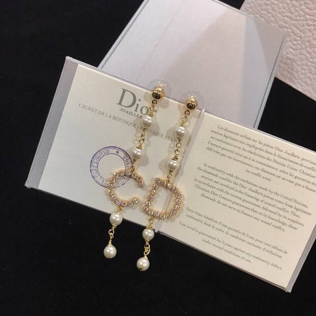Dior Dior New Arrival Long Ear Studs Earrings, Elegant And Romantic, Sweet And F