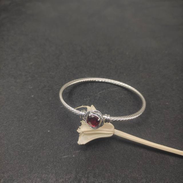 New Arrival David Yurman 3Mm Knotted Square Diamond Red Diamond Bracelet, Availa