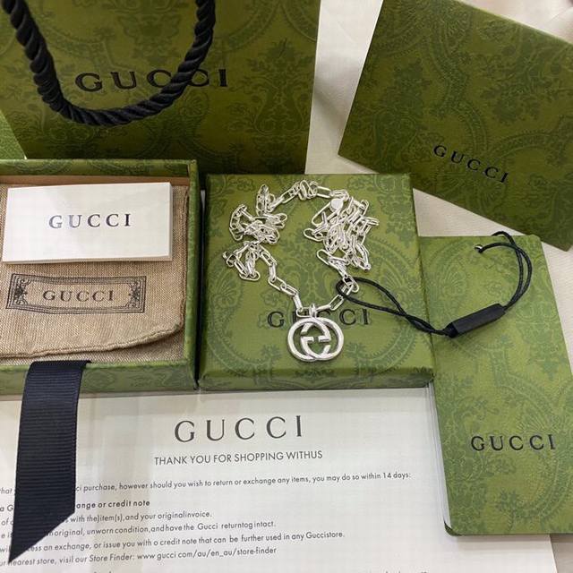 New Arrival Gucci Double G Fashion Necklace Size: 505Cm Cross Chain Number
