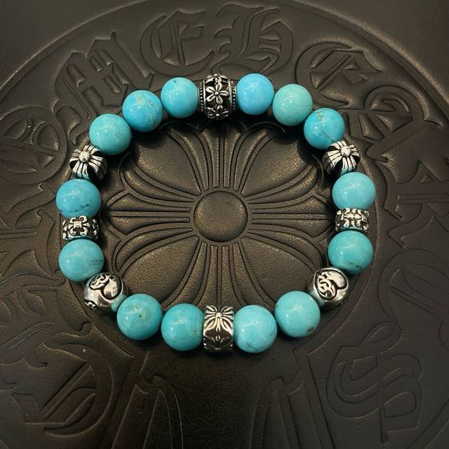 New Arrival, Boutique Quality Chrome Hearts Classic Retro Multi-Element Turquois