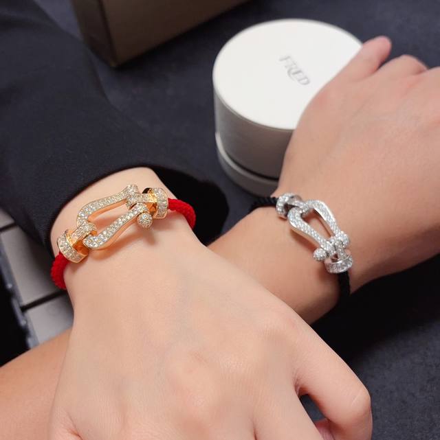 New Release! Double-Row Diamond, Extra-Large Clasp, Red And Black Rope, Black Kn