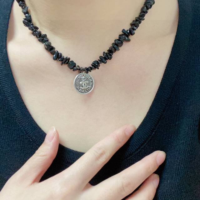 Chanel's Latest High-Quality Double C Vintage-Inspired Silver Pendant Necklace W