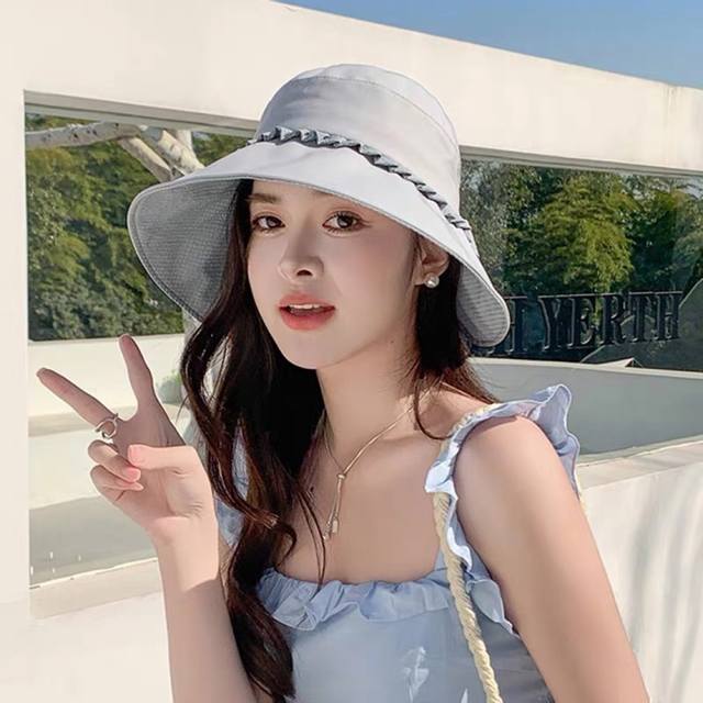 Moncler New Butterfly Bow Fisherman's Hat For Women, Face-Slimming Summer Wide-B