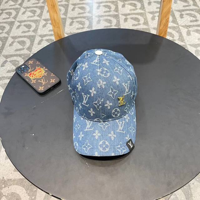 Louis Vuitton New Denim Baseball Cap Upgraded Technology, Washed Denim Style Wit