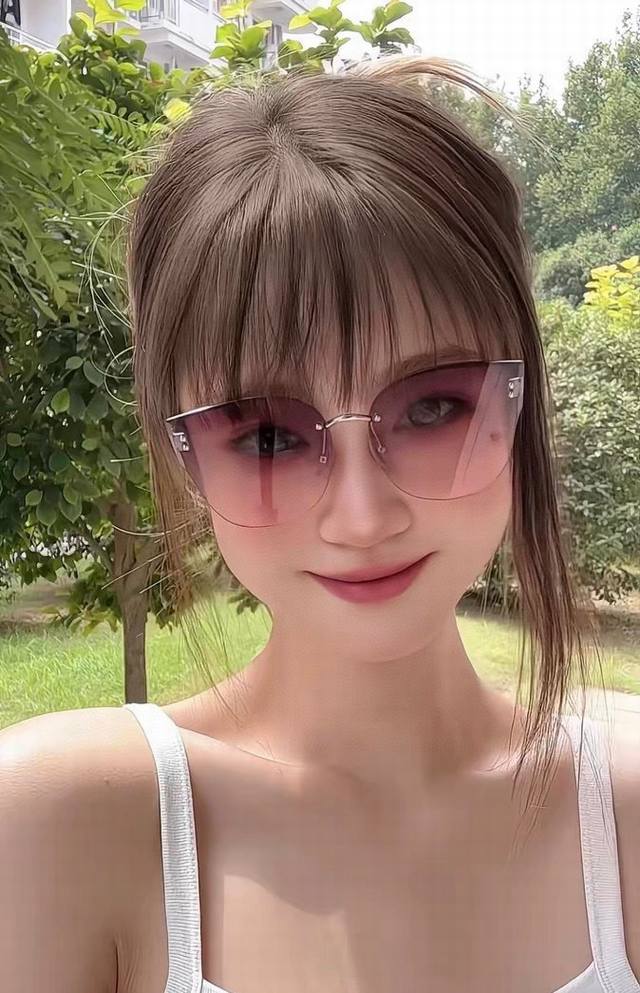 Dior Fashionable Frameless Sunglasses Lenses Top-Tier Luxury High-Quality [Kiss]