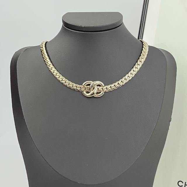 Chanel Necklace Hot New Arrival Chan 25 Twisted Double C Snake Bone Choker Soft