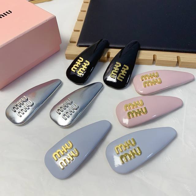Miumiu Miumiu Hairpin New Logo Press Clip Bb Clip Side Clip Bangs Clip Daily Ele