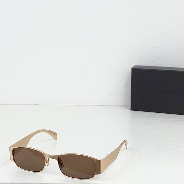 Saint Lauren*Ysl Runway Synchronized Tech-Infused Sunglasses Liquid Metal Sandbl