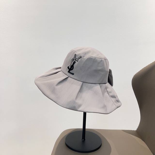 Special Offer With Dust Bag Ysl 2025 New Wide-Brimmed Four-Season Foldable Fishe