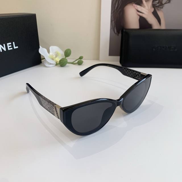 Chanel 2025 New Simple And Fashionable Cat-Eye Frame Sunglasses - Versatile And