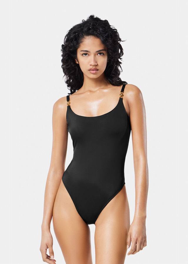 Versace New One-Piece Swimsuit With Matching Hardware, Suitable For Various Occa