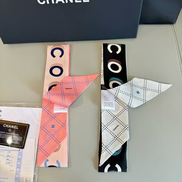 Chanel Hair Tie, Ribbon Style! Can Be Used As A Small Scarf, To Tie Hair, Wrap A