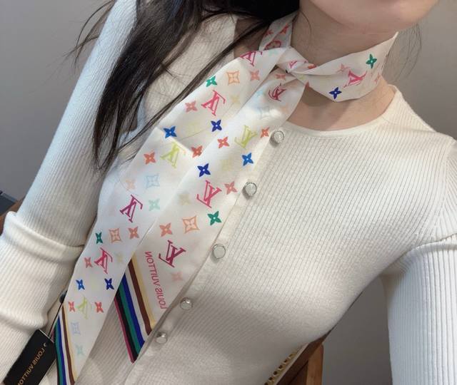 Lv Donkey Family Heavy-Duty Woven Material, Long Silk Scarf Twilly Hair Band Mur