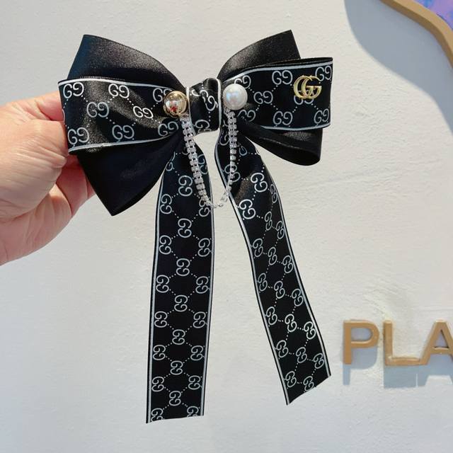 With Packaging Gucci Gucci New Arrival Hairpin, Classic Double G Large Bow Sprin