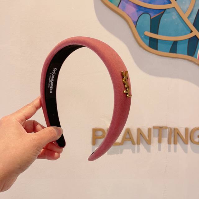 With Packaging Saint Laurent New Korean Velvet Sponge Hairband, Original Single-