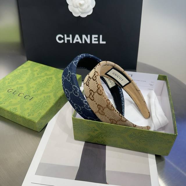 With Packaging Box Gucci Gg Letter Hairband, Classic Letters, Fashionable And Ve