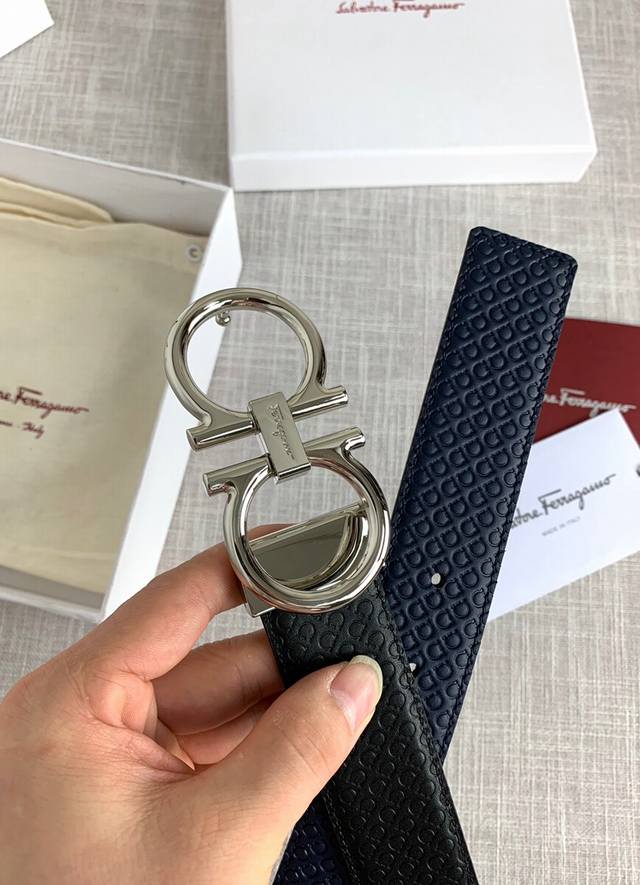 Fhome Exclusive Latest Model This Belt Is Made Of Leather With Mini Gancini Embo
