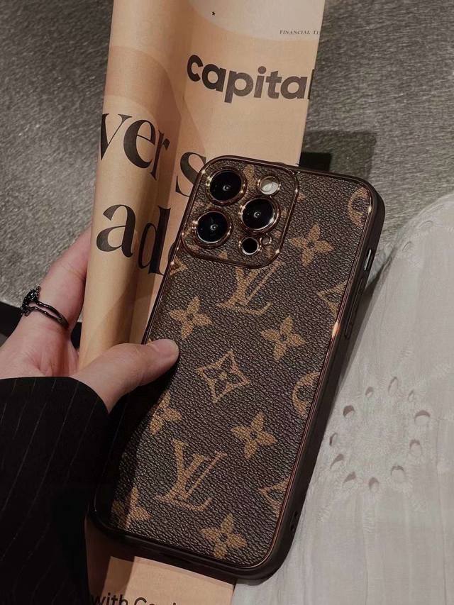 Lv Classic Electroplated Vintage Phone Case, Two-In-One Full Coverage New Materi