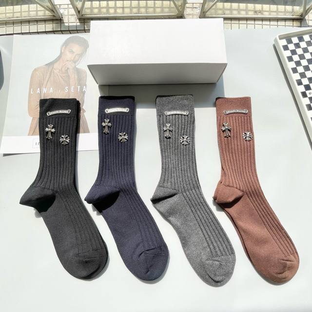 With Packaging, One Box Of Four Pairs, Crocs, Best-Selling High-Top Socks, High