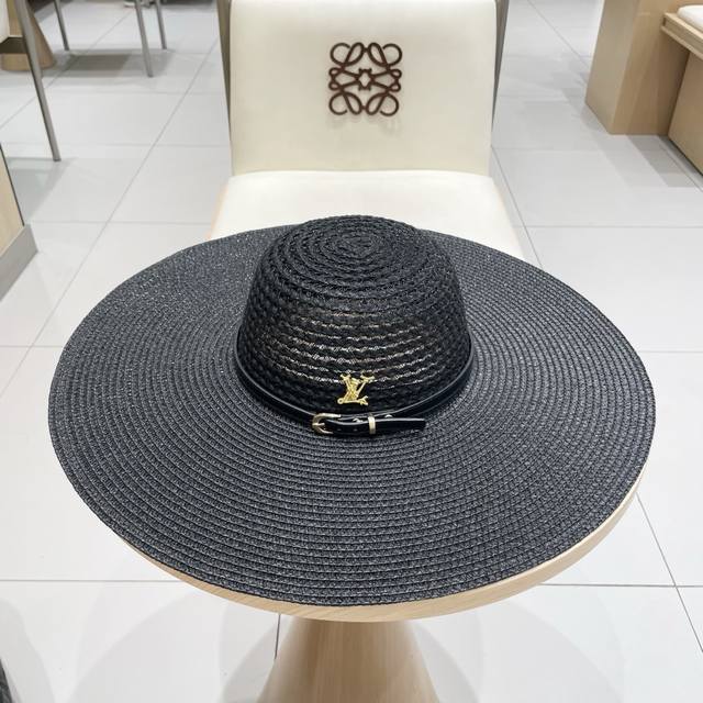 Lv Straw Hat, Large Brim New Sun Hat, Beach Hat, Head Circumference 57Cm