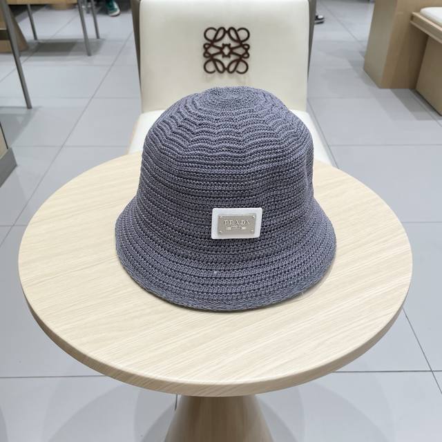 Prada 2025 New Korean-Style Sun-Protective Fisherman's Hat For Women, Summer Sol