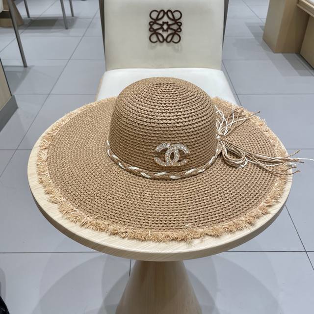 Chanel Bohemian-Style Sun Hat, Beach Sun Hat, Head Circumference 57Cm