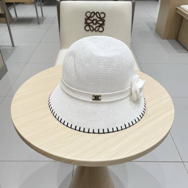 Celine Spring/Summer Travel Sun Hat With Bow, Japanese-Style Literary Sweet Colo