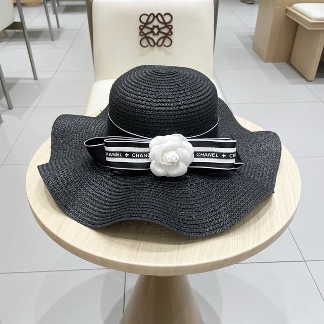 Chanel 2025 New Straw Hat, High-End Custom Design, Elegant Lady Style, Summer Uv