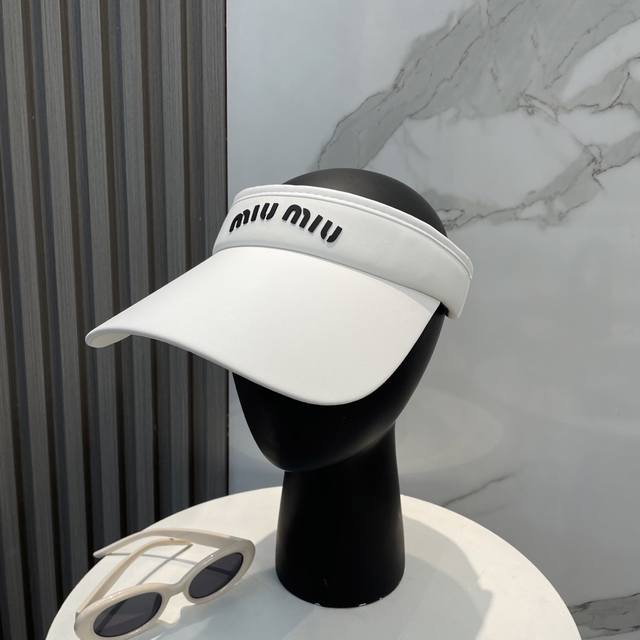 Miumiu Miu Miu Summer Ice Silk Open-Top Hat Open-Top Sun Hat Doesn't Interfere W