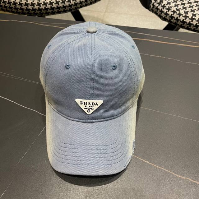 Prada New Denim Baseball Cap, Classic Style For Both Men And Women.