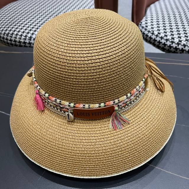 Louis Vuitton 2025 New Straw Sun Hat In Beach Style, Simple And Elegant, New Hat