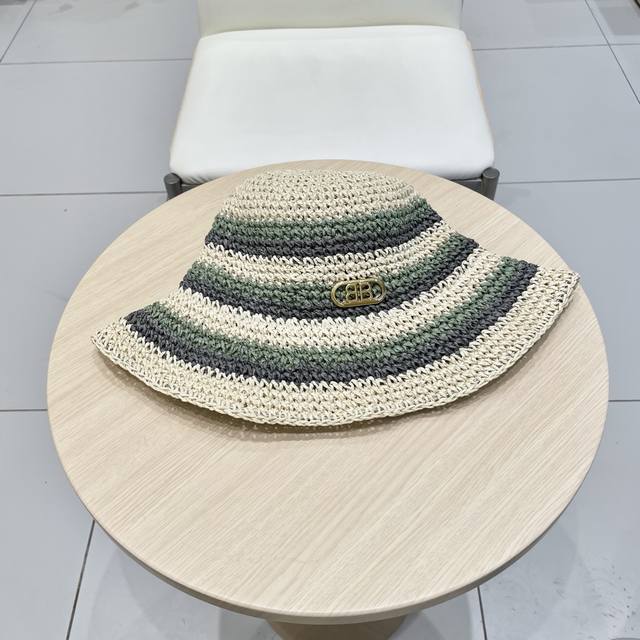 Balenciaga Parisian-Style Hip-Hop Korean Straw-Woven Fisherman's Hat For Women,