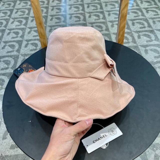 Chanel Spring/Summer New Women's Fisherman Hat With Korean-Style Bow, Uv Protect