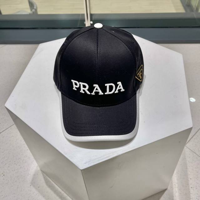 Prada New Simple Triangle Logo Baseball Cap, Available Simultaneously With The F