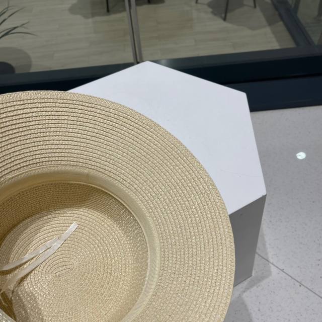 Dior New Straw Hat, Flat-Top Bucket Hat