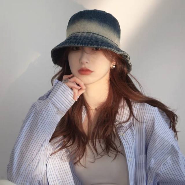 Prada Prada Denim Fisherman's Hat, Sun-Protective Hat, Head Circumference 57 Cm.