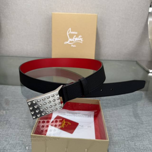 Comes With Packaging Box, 3.8 Cm Wide Christian Louboutin Men's Ricky Signature
