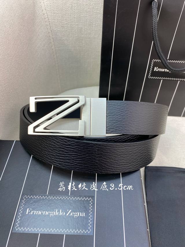 Zegna Men's Belt - 35Mm Wide, 316 Premium Buckle, Meticulously Crafted, Imported