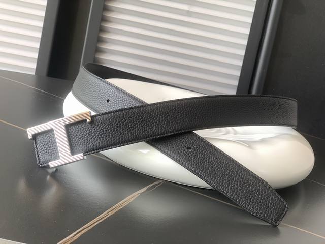 Tod's 22S Early Spring New Arrival Men's Belt With Classic T-Shaped Buckle Desig